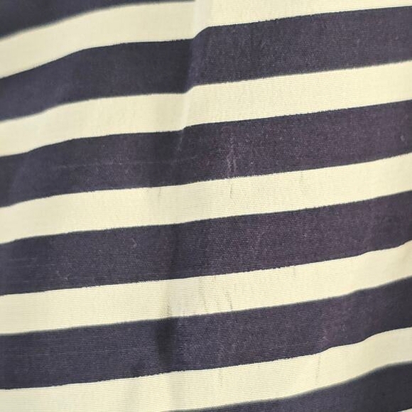J. Crew Womens The Boy Shirt 8 100% Silk Navy Cream Stripe Pockets Button Blouse - Picture 8 of 10